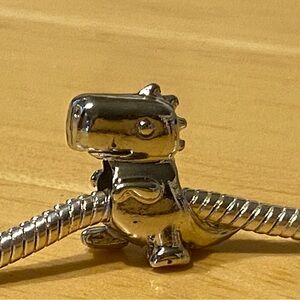Silver Dinosaur Charm